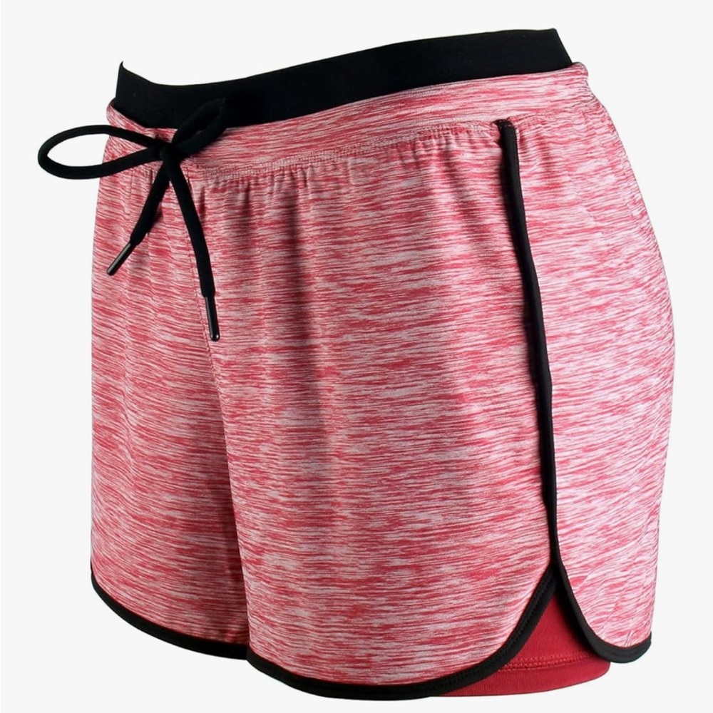 New-RIBOOM Women Workout Fitness Running Shorts Double Layer Active Yoga shorts